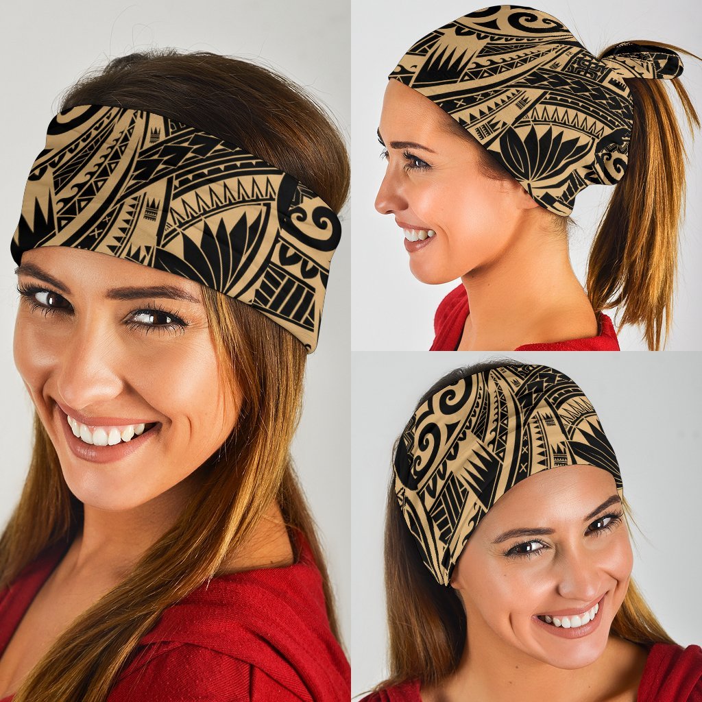 New Zealand Maori Polynesian Tattoo Bandana - Gold - Vibe Hoodie Shop