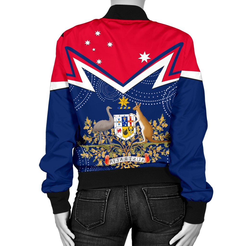 Women's Bomber Jacket - Australian Coat Of Arms Flag Color - Vibe Hoodie Shop