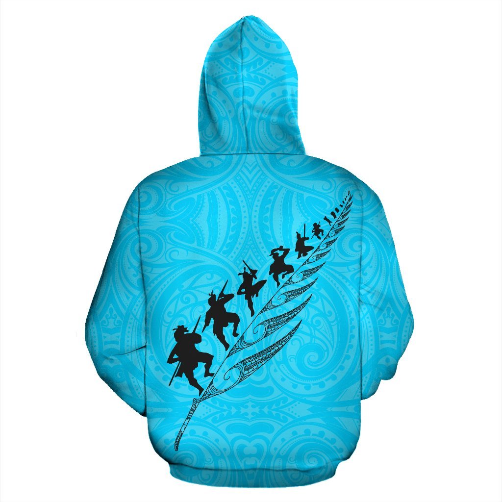 New Zealand Rugby Hoodie, Haka Fern Zip Up Hoodie - Vibe Hoodie Shop