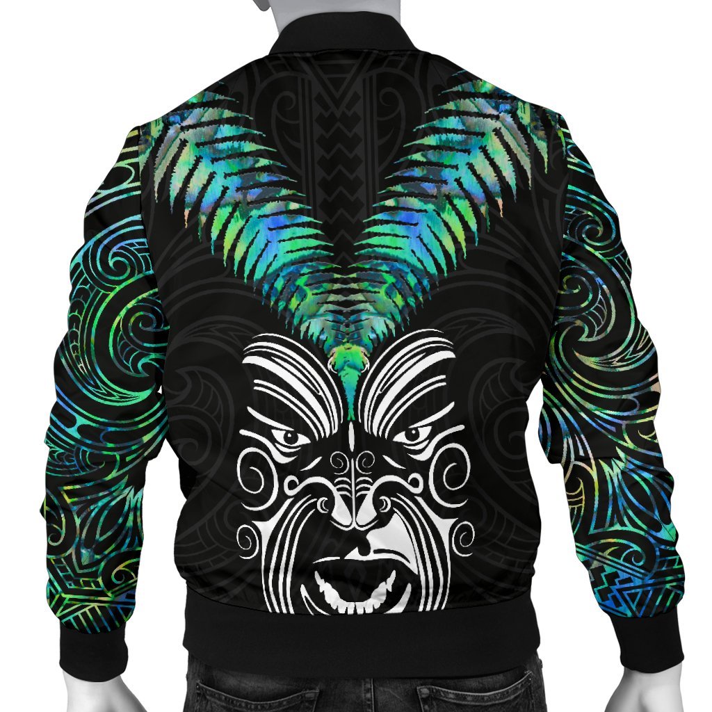 New Zealand Maori Moko Men's Bomber Jacket Paua Shell - Vibe Hoodie Shop