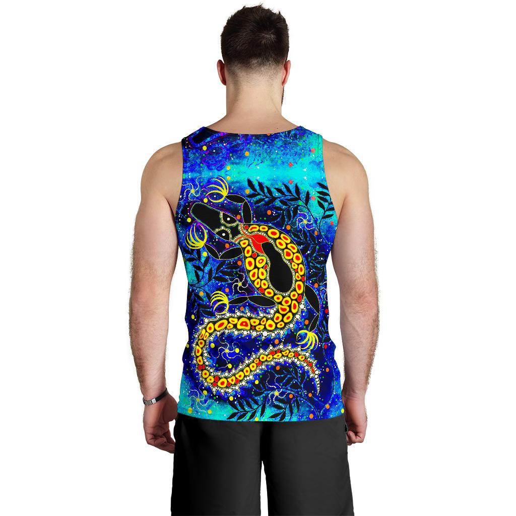 Aboriginal Men's Tank Tops - Indigenous Crocodile - Vibe Hoodie Shop