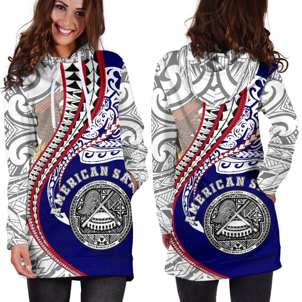 American Samoa Women's Hoodie Dress Kanaloa Tatau Gen - Vibe Hoodie Shop