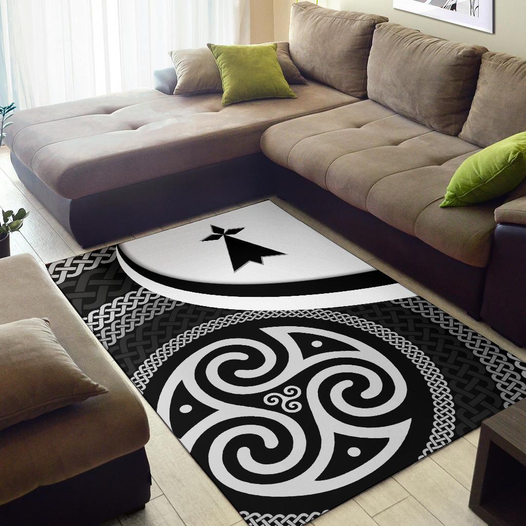 Celtic Area Rug - Brittany Flag With Celtic Patterns - Vibe Hoodie Shop