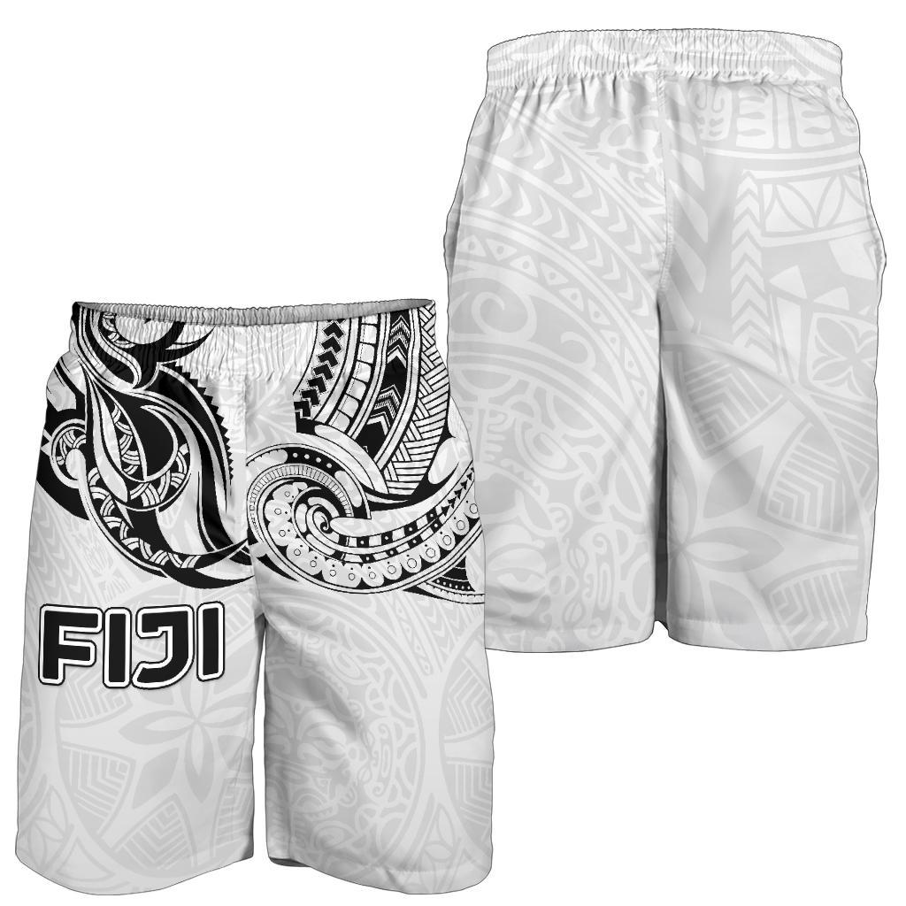 Fiji Rugby Men Shorts Polynesian Waves Style - Vibe Hoodie Shop