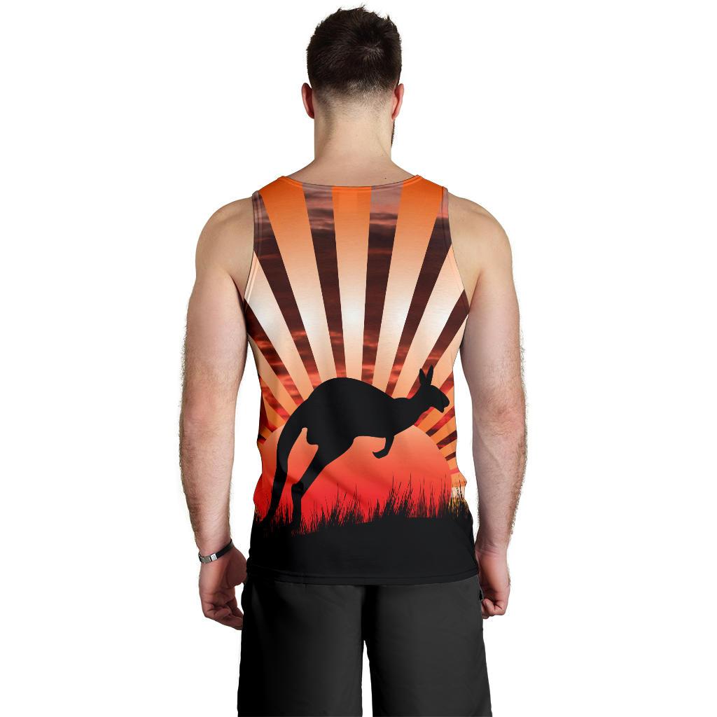 Men Tank Top - Kangaroo Mens Tank Sunset Ver03 - Vibe Hoodie Shop