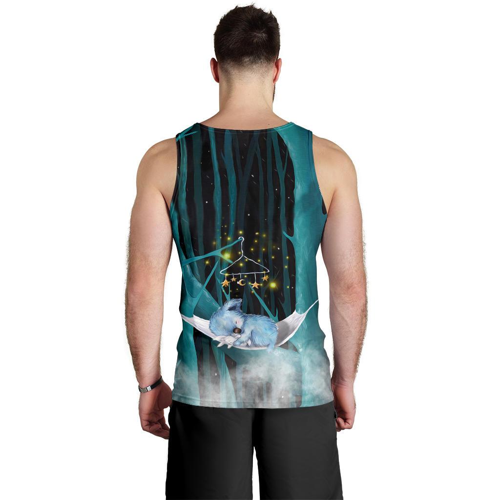 Men Tank Top - Koala Mens Tank Sleeping In Forest - Vibe Hoodie Shop