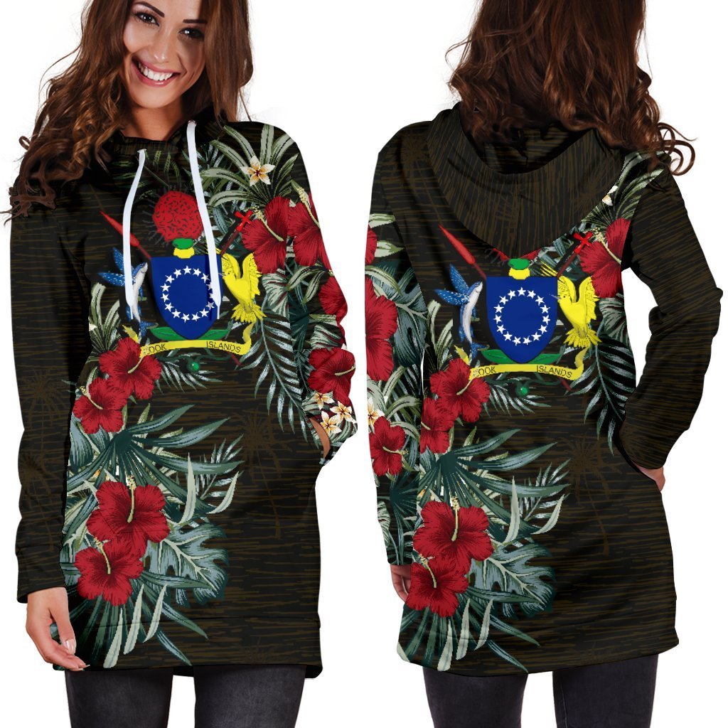 Cook Islands Hibiscus Hoodie Dress - Vibe Hoodie Shop