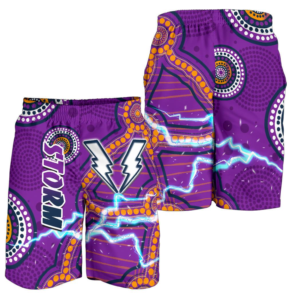 Storm Men Shorts Melbourne Indigenous Thunder - Vibe Hoodie Shop