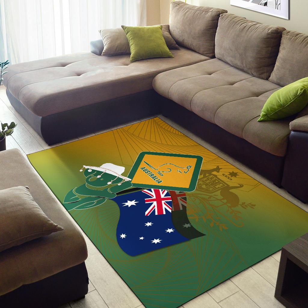 Area Rug - Aus Flag and Coat Of Arms Rug Kangaroo and Koala Sign - Vibe Hoodie Shop