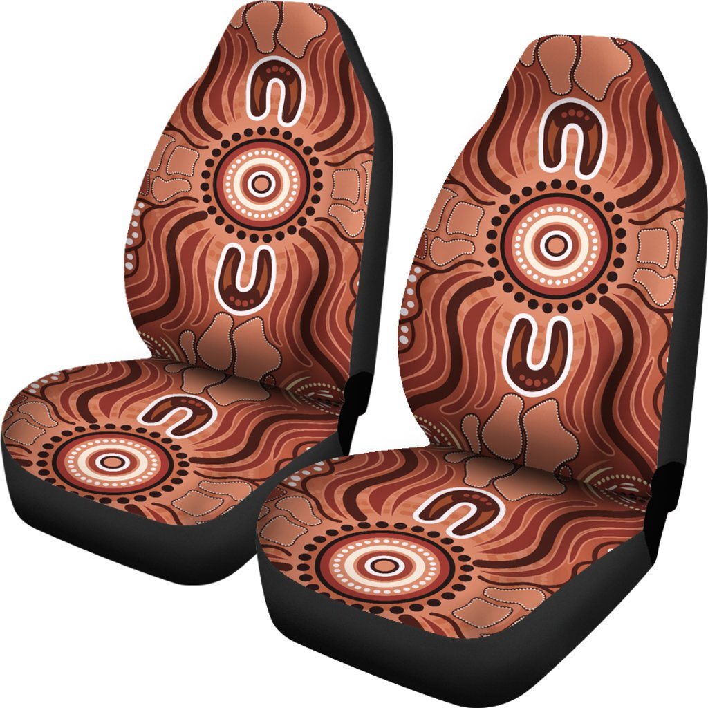 Aboriginal Car Seat Covers - Indigenous Art Patterns Ver02 - Vibe Hoodie Shop