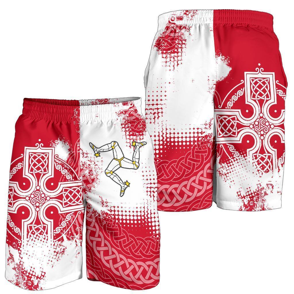 Isle of Man Men's Shorts - Isle of Man Celtic Cross - Vibe Hoodie Shop