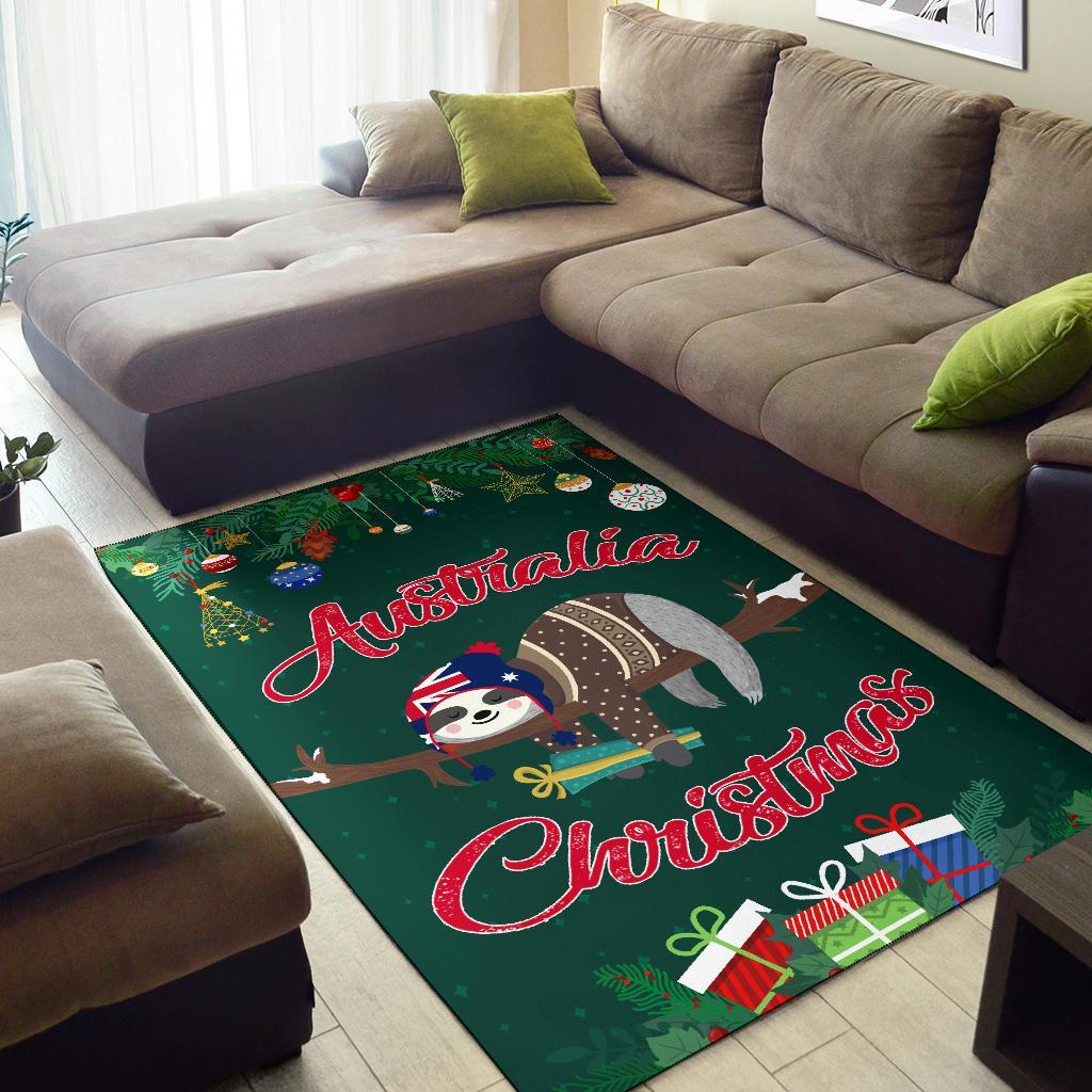 Australia Christmas Area Rug Green - Merry Christmas - Vibe Hoodie Shop