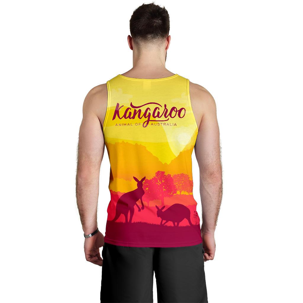 Men Tank Top - Kangaroo Mens Tank Morning Uluru - Vibe Hoodie Shop