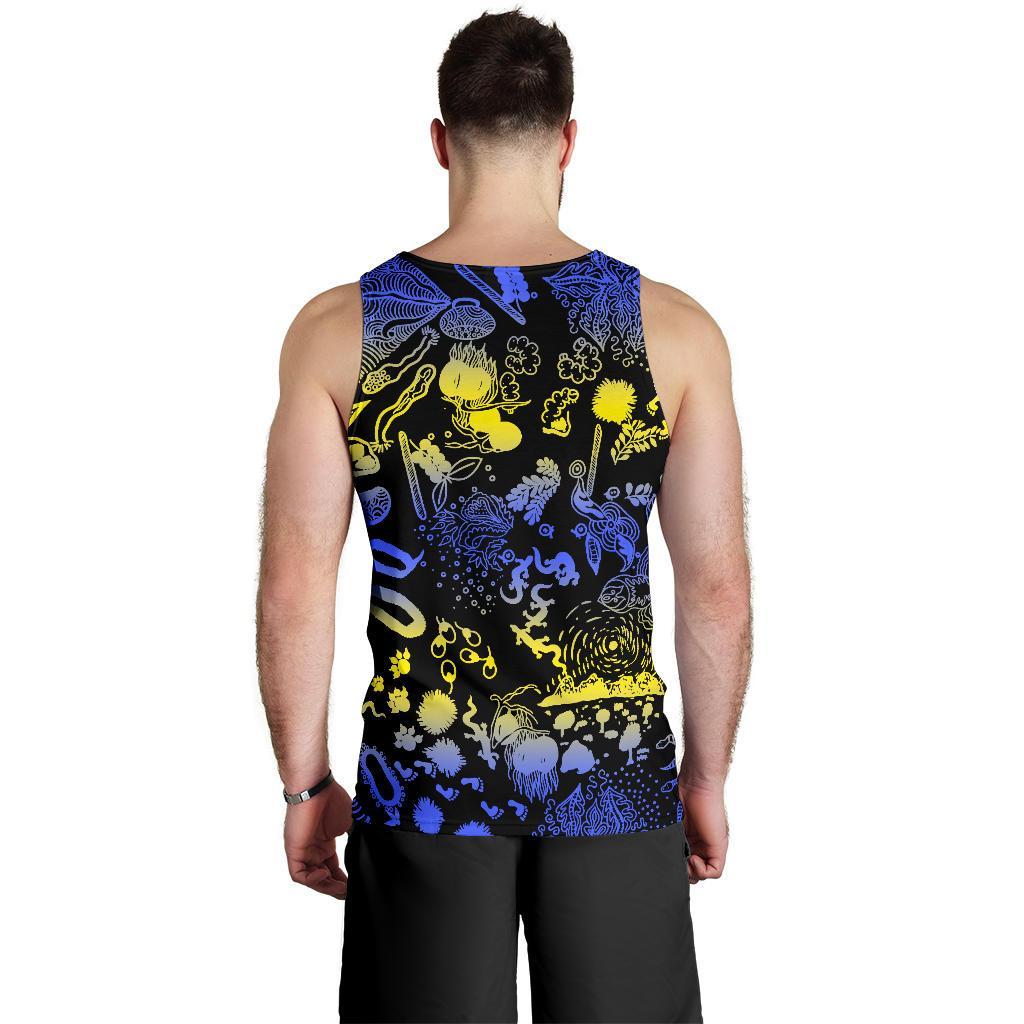 Australia Tank Top - Australian Aboriginal Golden Wattle - Men - Vibe Hoodie Shop