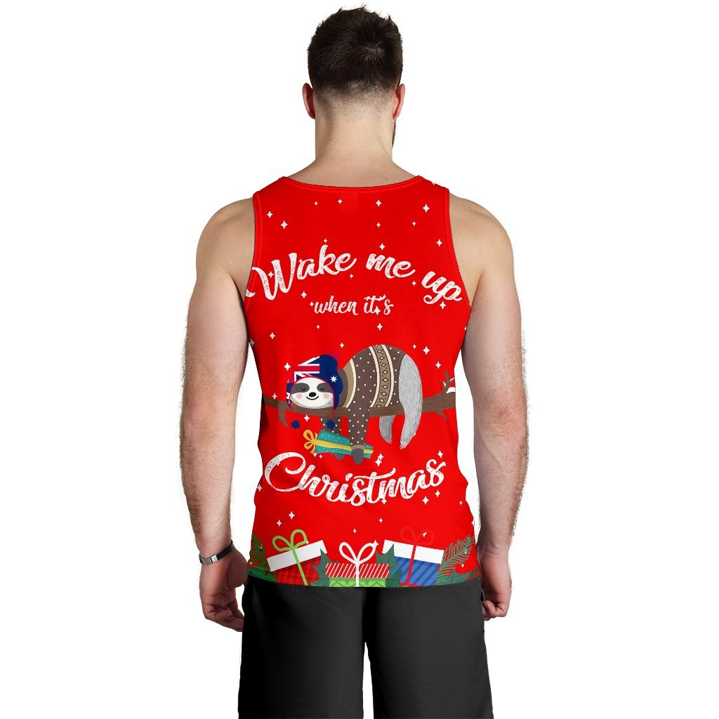 Christmas Australia Men's Tank Top Red - Merry Christmas - Vibe Hoodie Shop