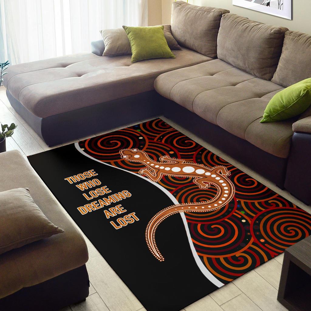 Aboriginal Area Rug - Indigenous Lizard Dreaming - Vibe Hoodie Shop