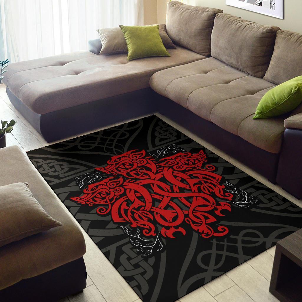 Celtic Three Dragon Area Rug - Vibe Hoodie Shop