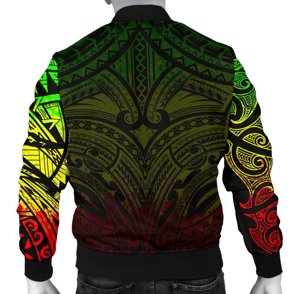 New Zealand Men's Bomber Jacket, Maori Polynesian Tattoo Reggage - Vibe Hoodie Shop