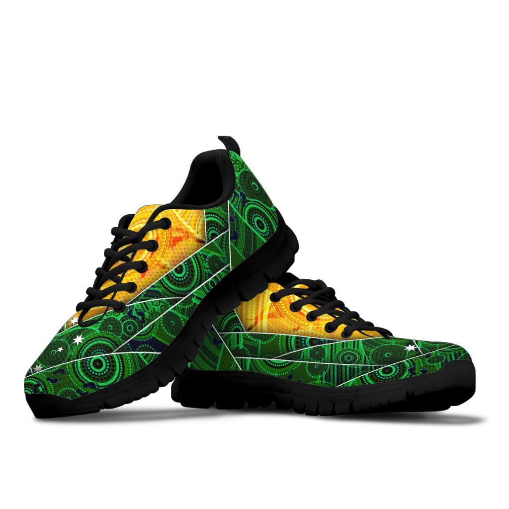 Aboriginal Sneakers - National Color and Aboriginal Patterns - Vibe Hoodie Shop