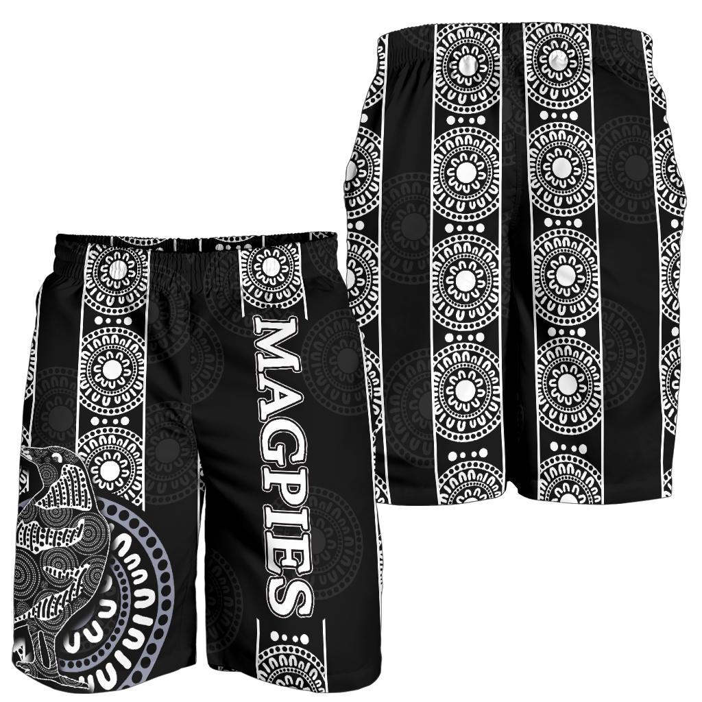 Magpies All Over Print Men's Shorts Aboriginal - Vibe Hoodie Shop