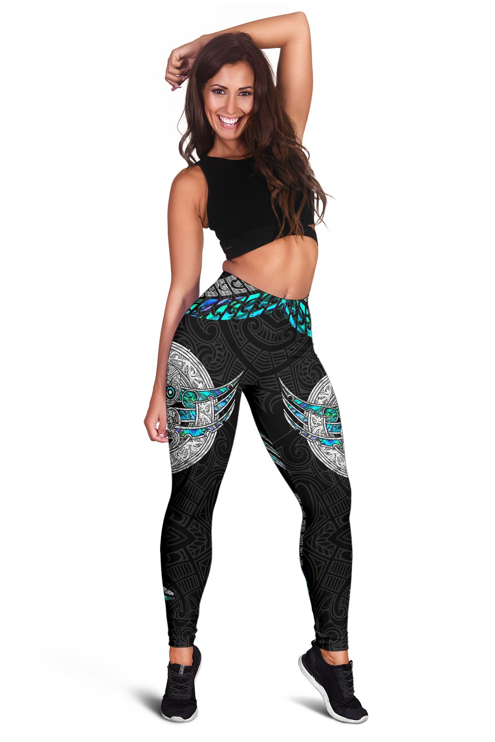 Maori New Zealand Women's Leggings Hei Tiki Sport Style - Vibe Hoodie Shop