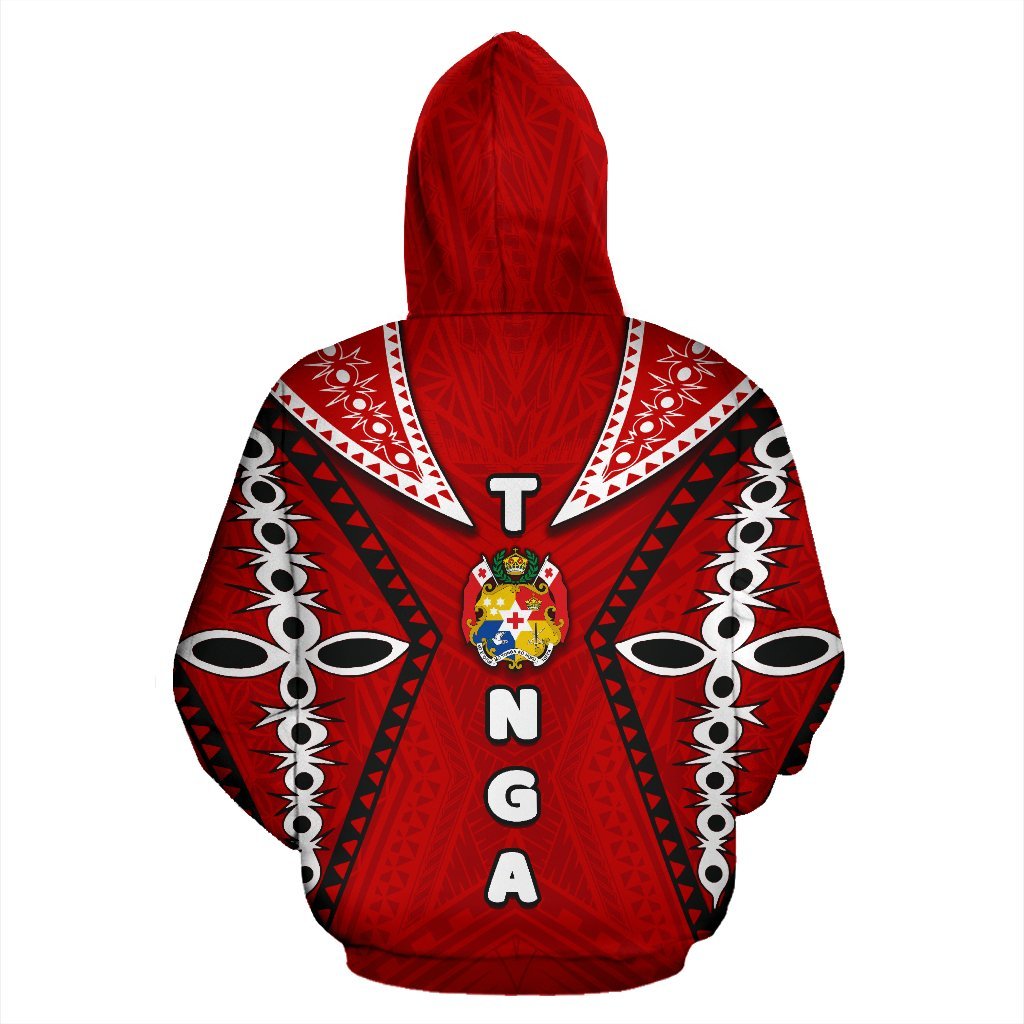 Tonga All Over Zip - Up Hoodie Ngatu - Coat Of Arms - Vibe Hoodie Shop