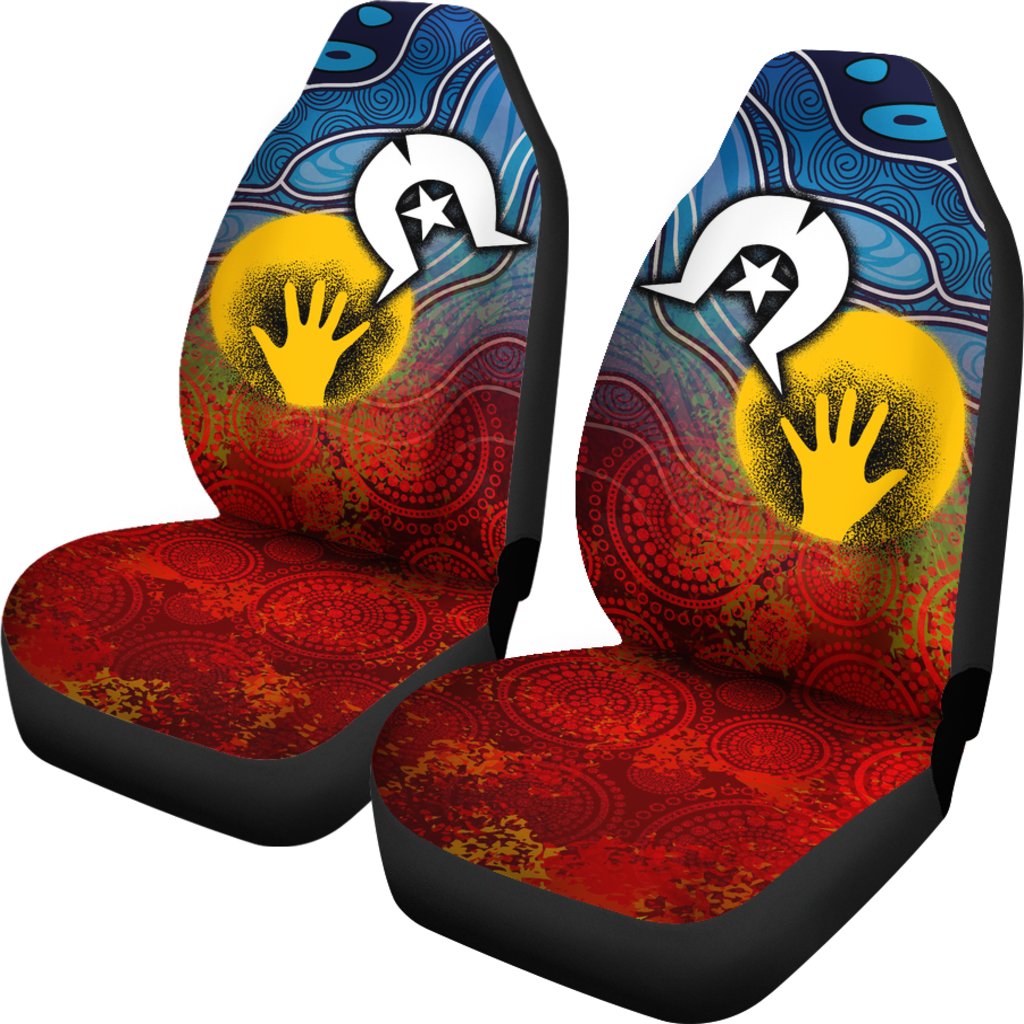 Aboriginal Car Seat Covers - Aboriginal and Torres Strait Islanders Flag - Vibe Hoodie Shop