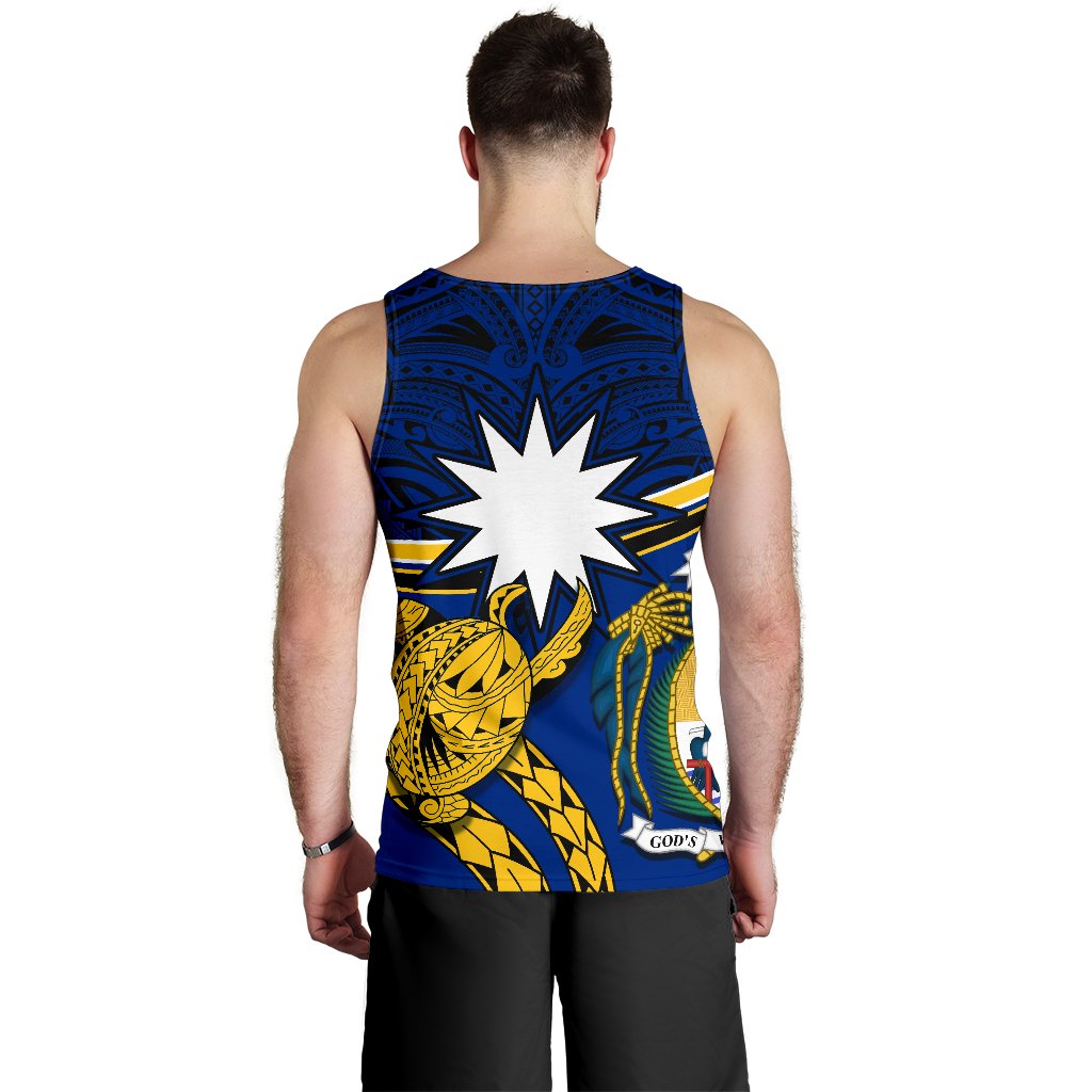 Nauru Rugby Men Tank Top Version Turtle Polynesian - Vibe Hoodie Shop