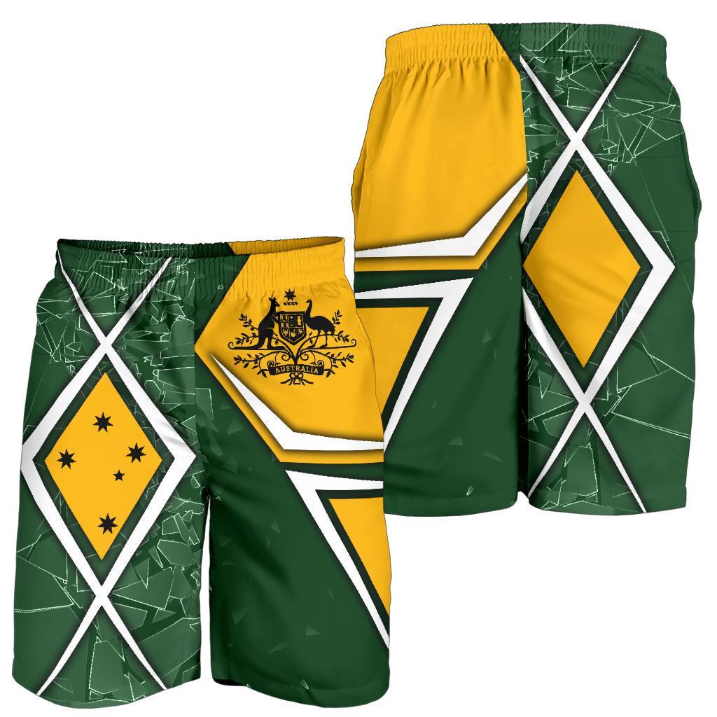 Men's Shorts - Aussie Flag (Green) - Vibe Hoodie Shop