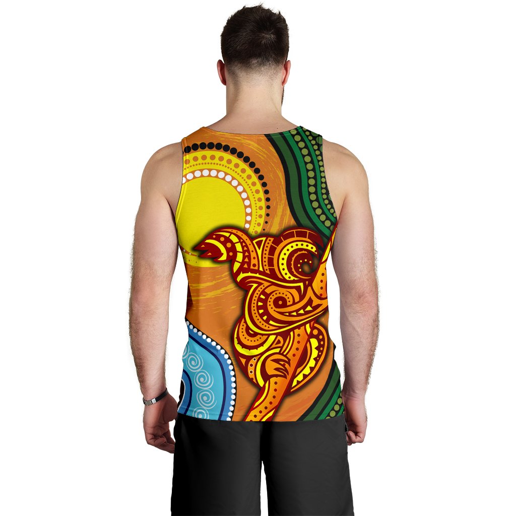 Men's Tank Top - Australian Aboriginal Dot Painting Koala - Vibe Hoodie Shop