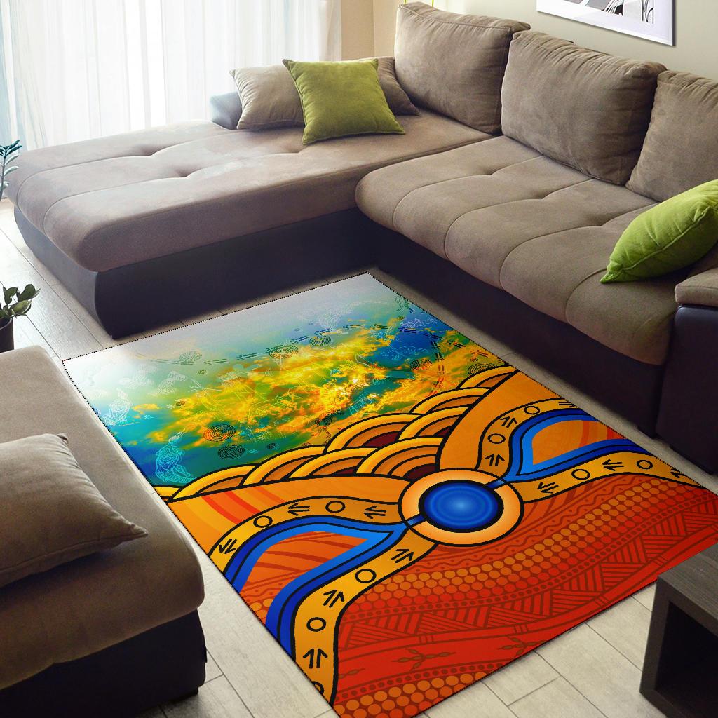 Aboriginal Area Rug, Australia Kangaroo Sky - Vibe Hoodie Shop