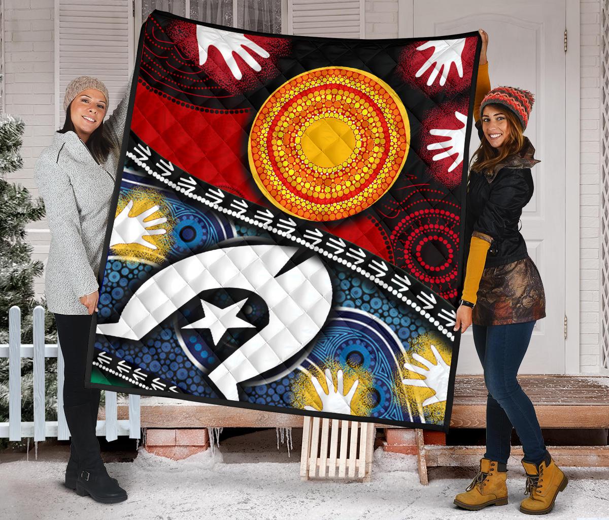 Premium Quilt - Australian NAIDOC Aboriginal and Torres Strait Islands Flags - Vibe Hoodie Shop