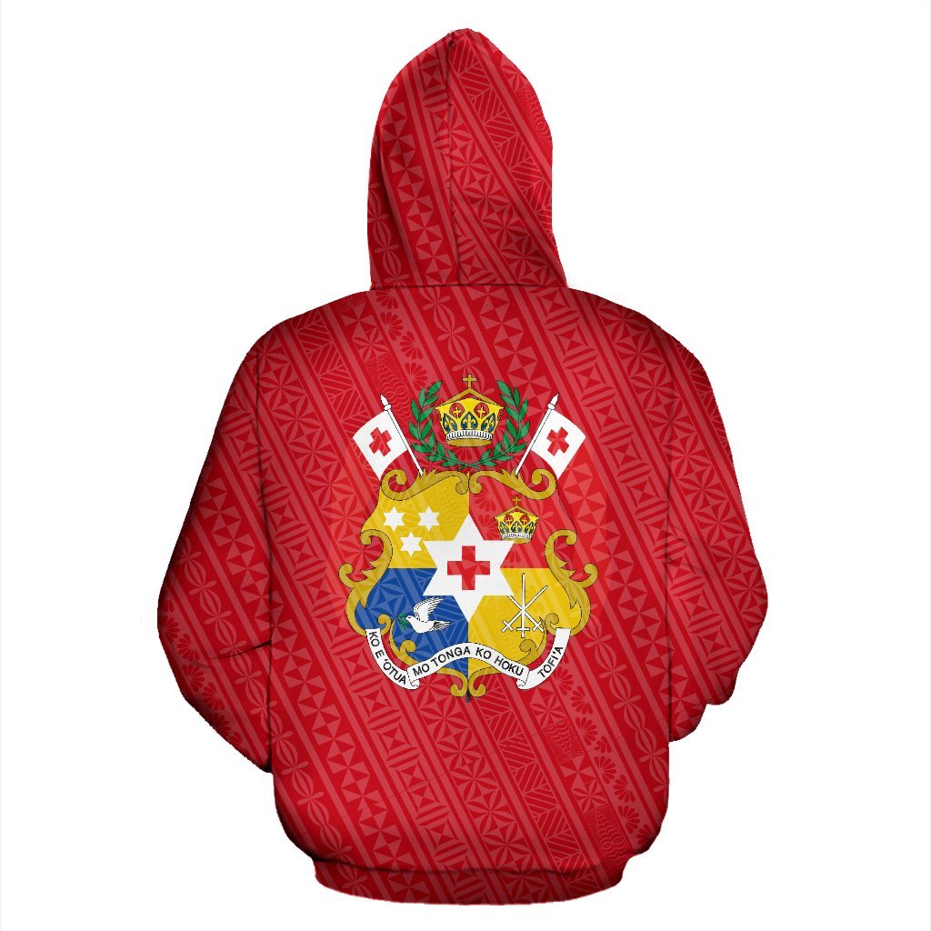 Tonga Pattern And Flag Zip - Up Hoodie - Vibe Hoodie Shop