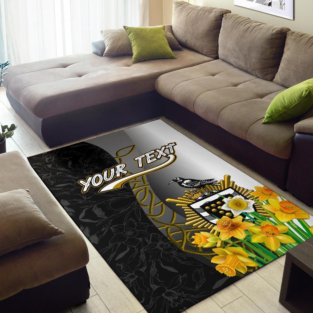 Cornwall Celtic Custom Personalised Area Rug - Daffodil With Seal - Vibe Hoodie Shop