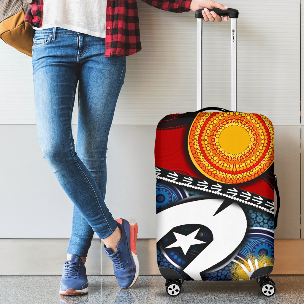 Luggage Cover - Australian NAIDOC Aboriginal and Torres Strait Islands Flags - Vibe Hoodie Shop