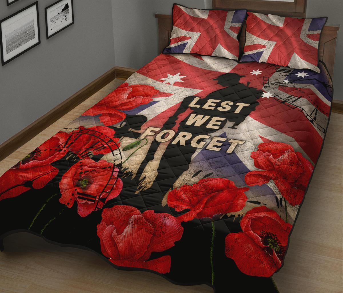 ANZAC Quilt Bed Set - A Day We Will Never Forget - Vibe Hoodie Shop