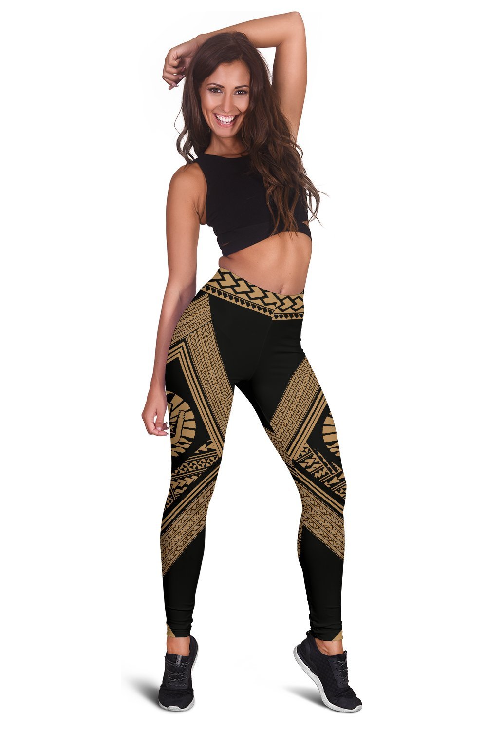 French Polynesia Coat Of Arms Polynesian Leggings - Diamond Style 05 - Vibe Hoodie Shop
