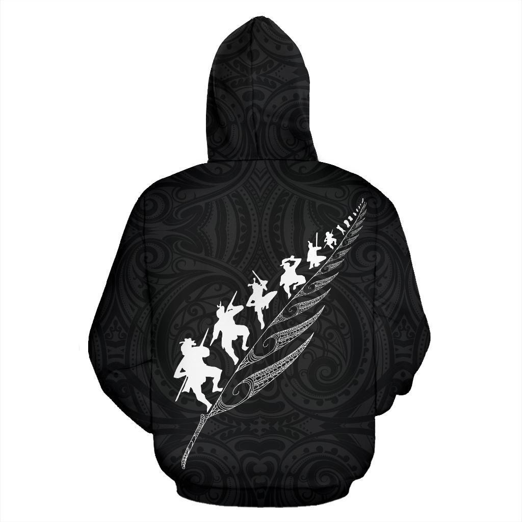 New Zealand Rugby Hoodie, Maori Haka Fern Pullover Hoodie - Vibe Hoodie Shop