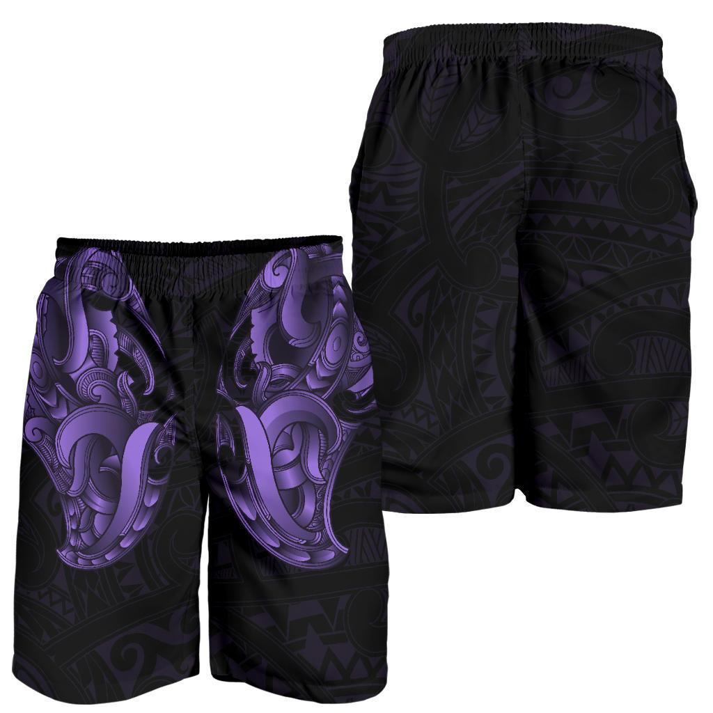 Maori Ta Moko Men Shorts New Zealand Pastel Purple - Vibe Hoodie Shop