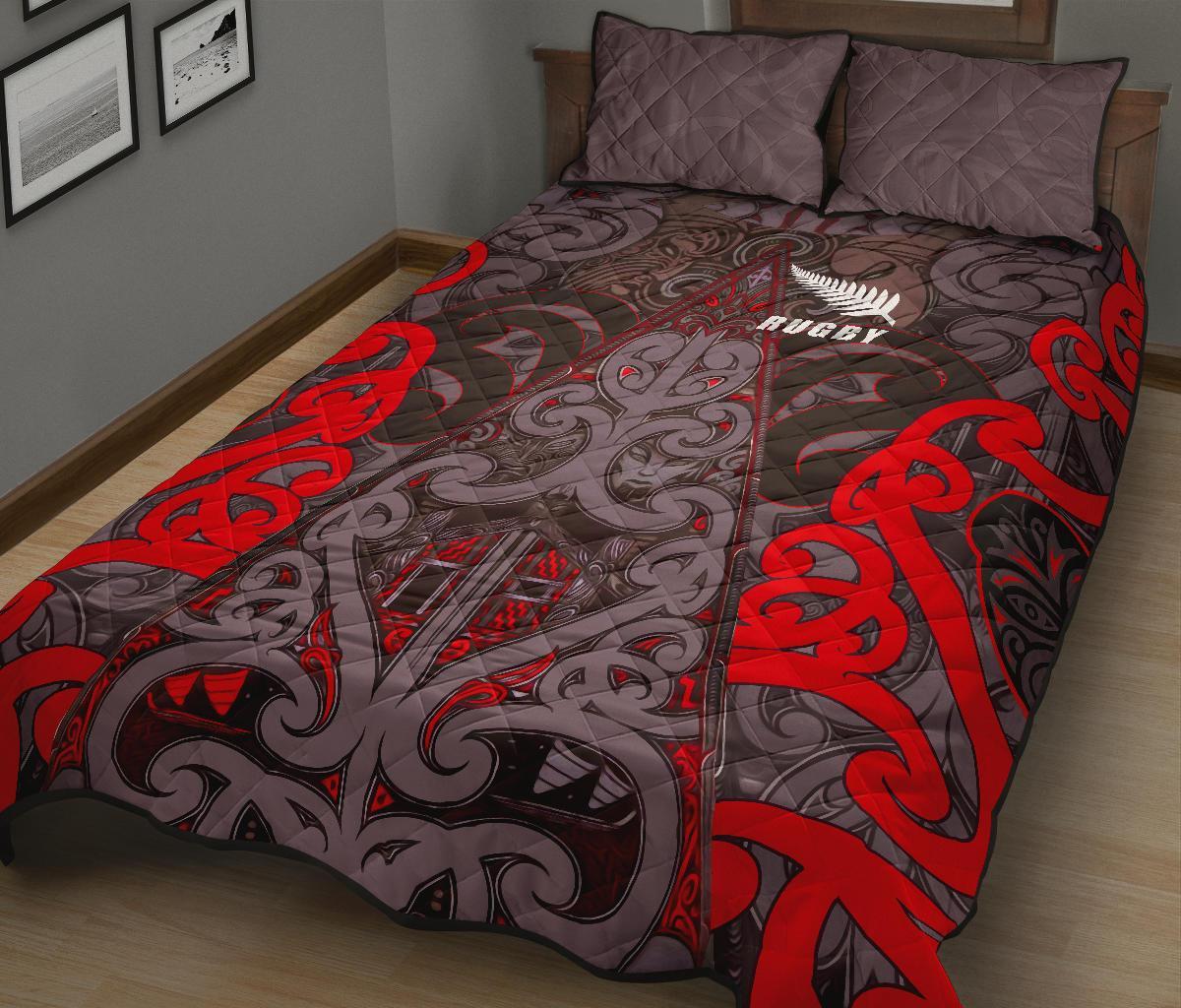 Quilt Bed Set New Zealand Maori Rugby - Vibe Hoodie Shop