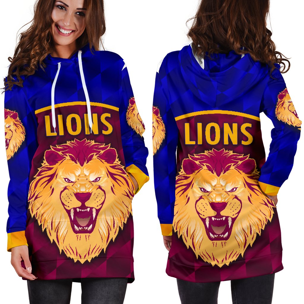 Brisbane Lions Women Hoodie Dress Powerful - Vibe Hoodie Shop