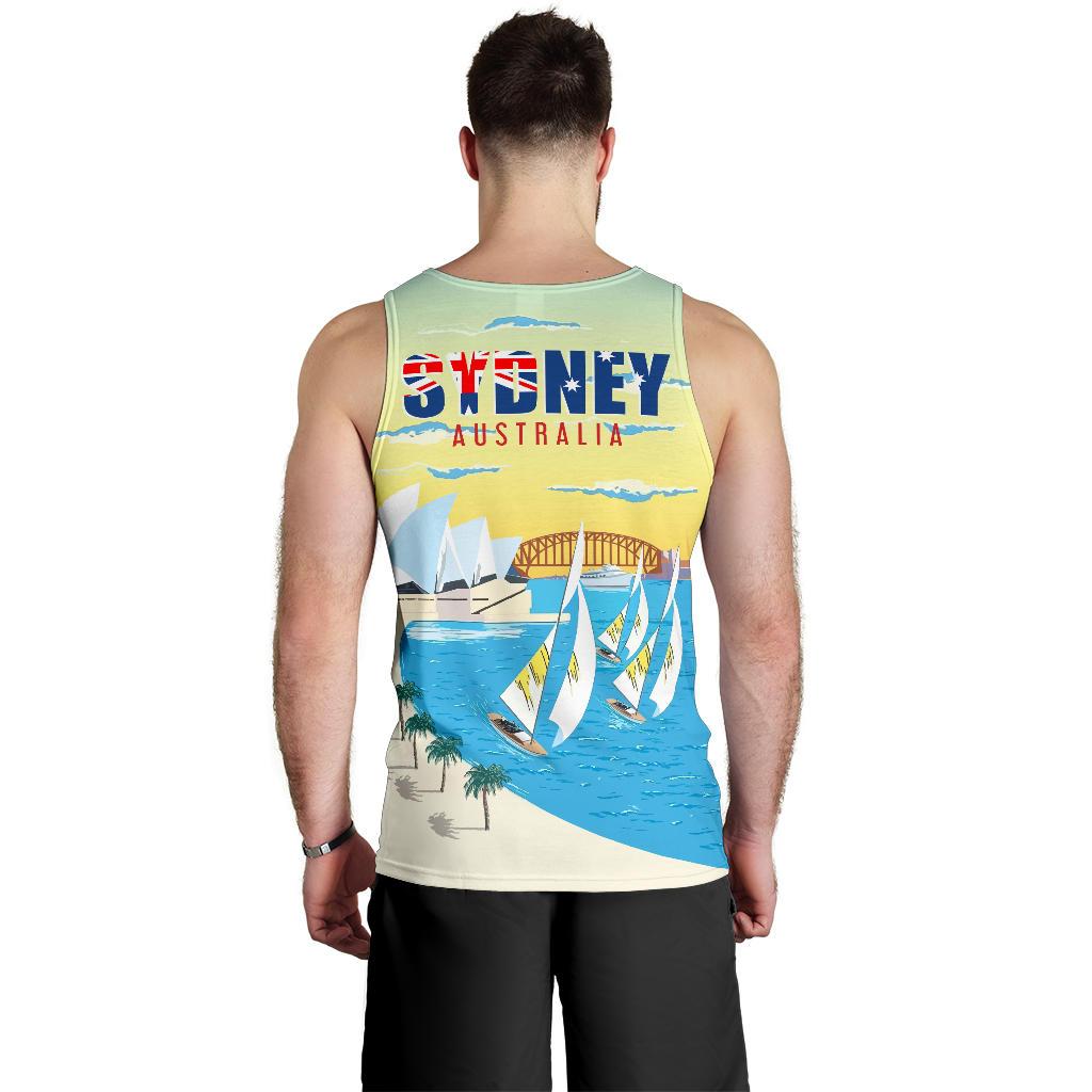 Men Tank Top - Sydney Mens Tank Sydney Opera Sailing - Vibe Hoodie Shop