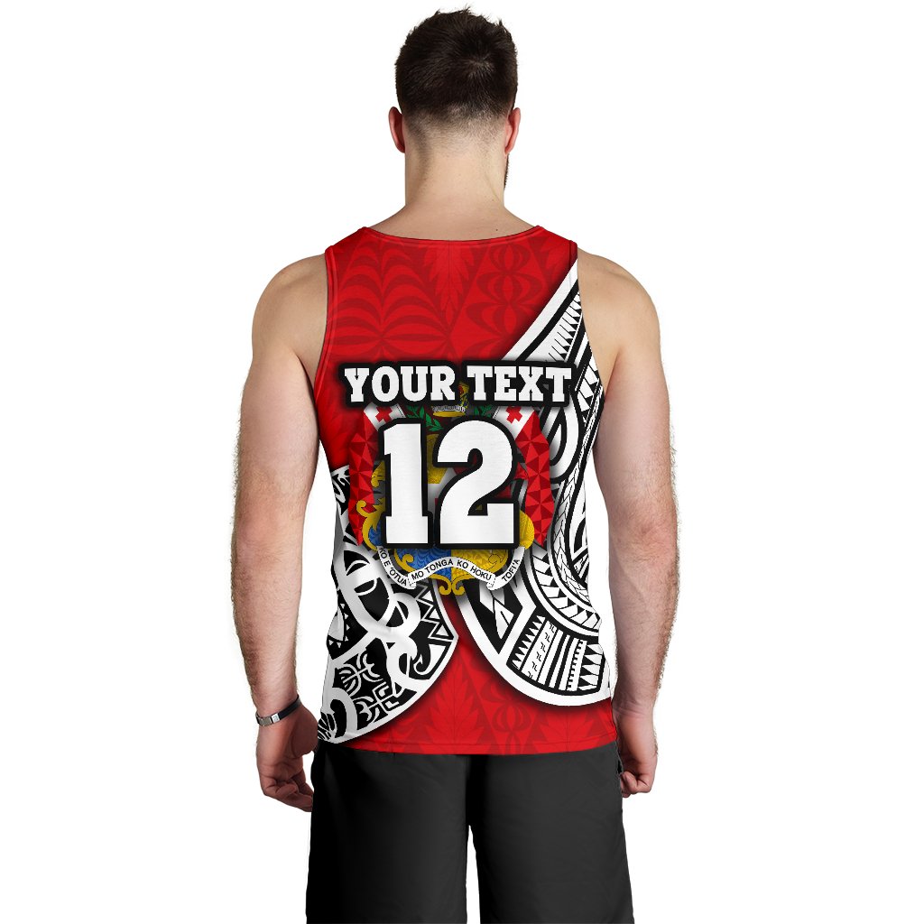 (Custom Personalised) Tonga Rugby Men's Tank Top Polynesian Style - Vibe Hoodie Shop