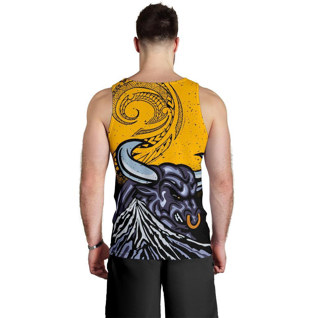 New Zealand Maori Men Tank Top Taranaki Bull - Vibe Hoodie Shop