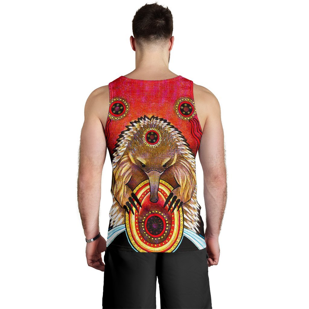 Aboriginal Men's Tank Top - Australian Echidna - Vibe Hoodie Shop