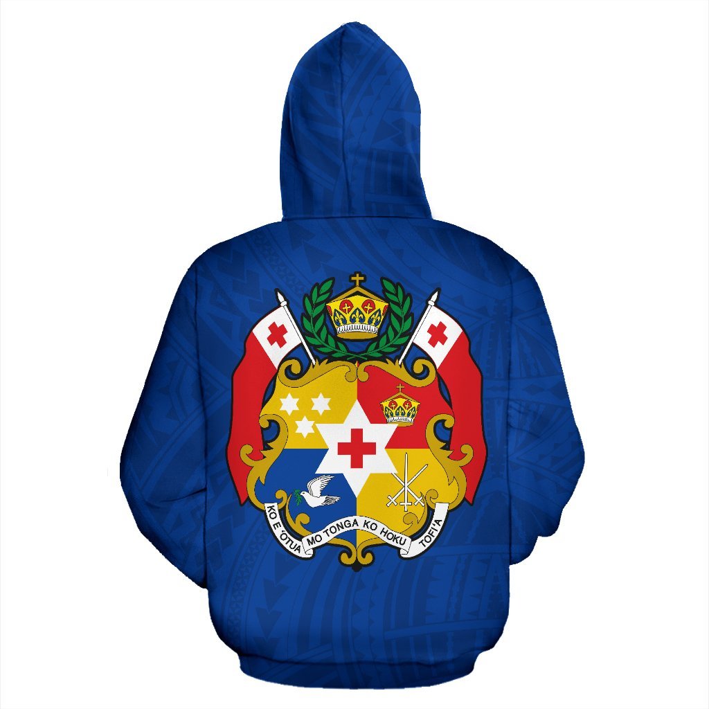 Tonga Coat Of Arms Zip Up Hoodie - Warrior Style 01 - Vibe Hoodie Shop