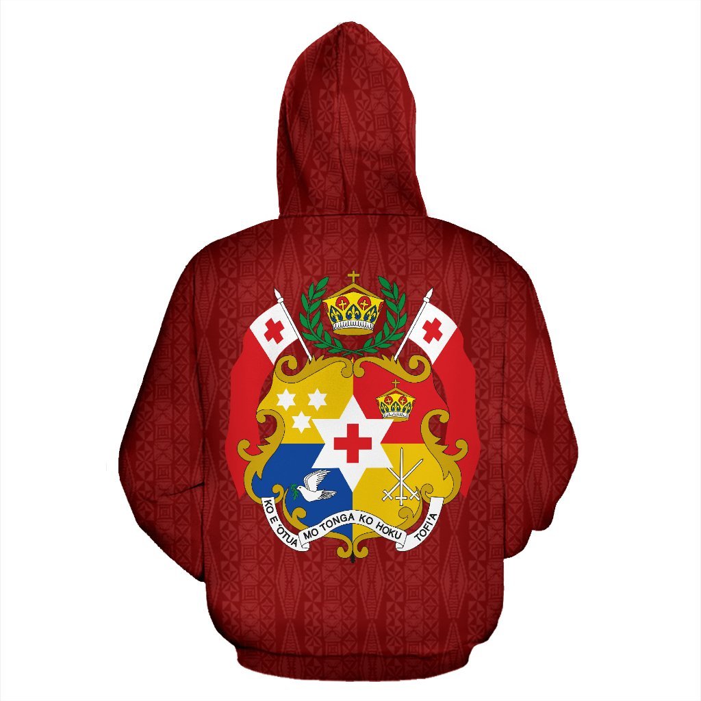 Zip Up Hoodie Tonga Coat Of Arms Polynesian - Warrior Sytle - Vibe Hoodie Shop