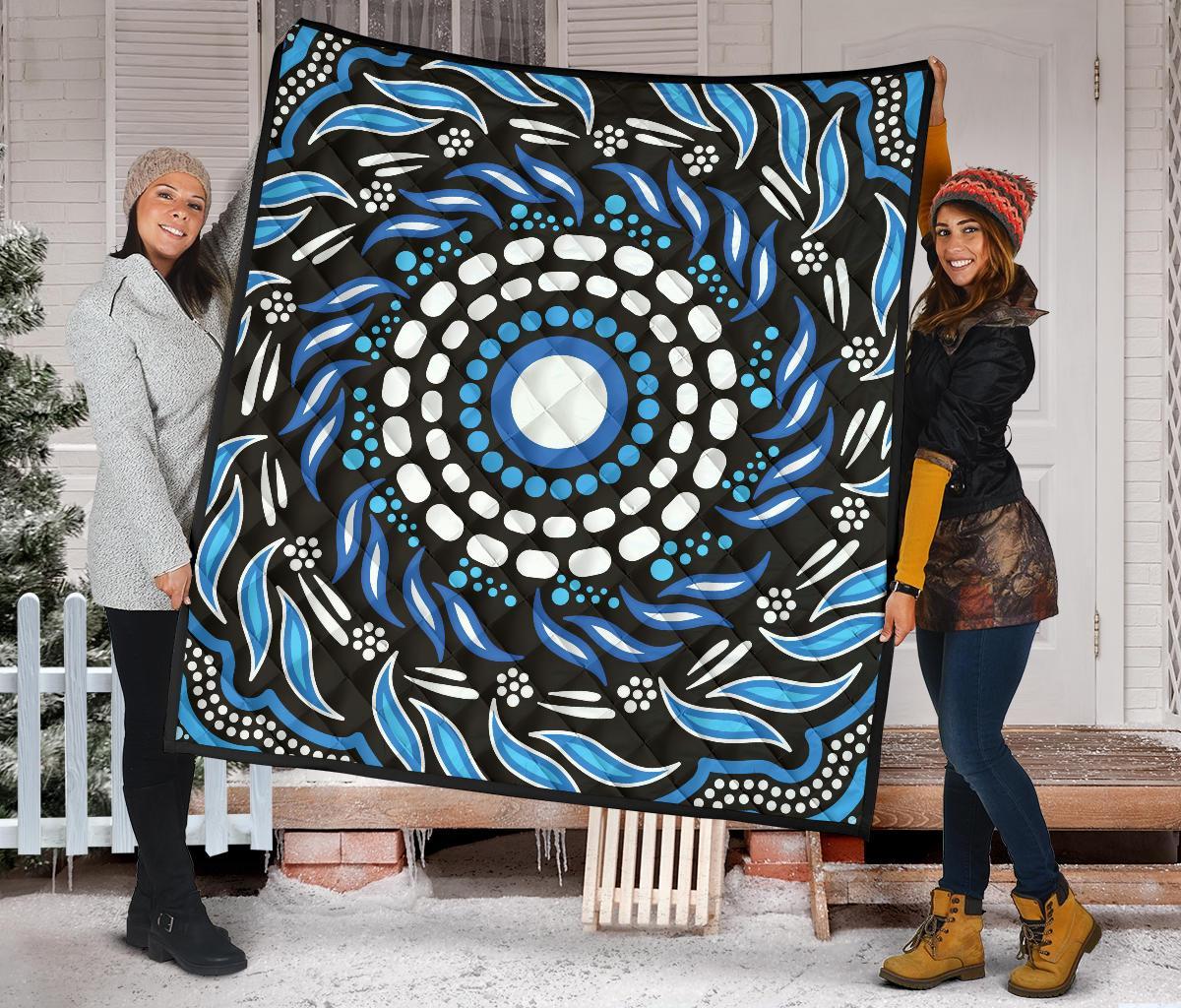 Aboriginal Premium Quilt - Indegenous Dot Painting Art - Vibe Hoodie Shop