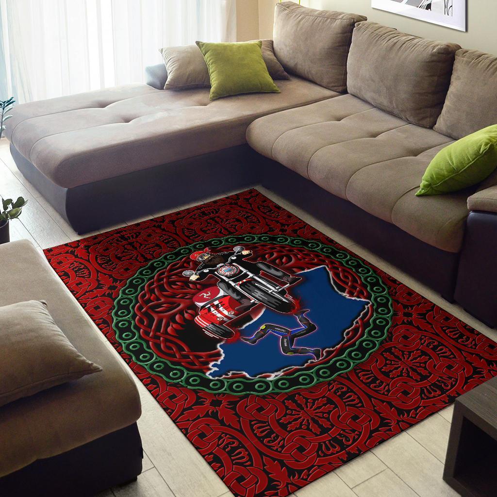 Isle of Man Tourist Trophy races Area Rug - Sidecar Special Version - Vibe Hoodie Shop