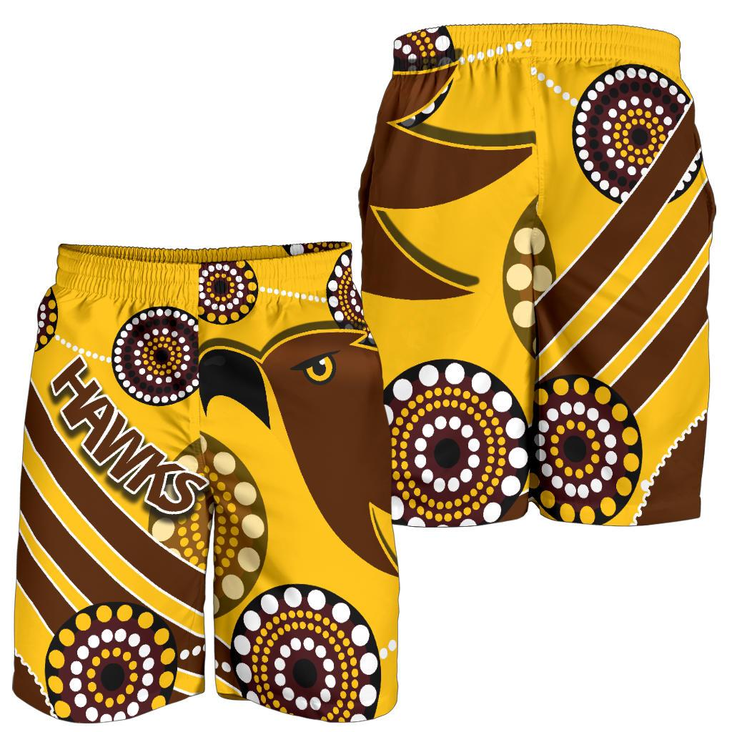 Pride Hawks Men Shorts Hawthorn Indigenous - Vibe Hoodie Shop